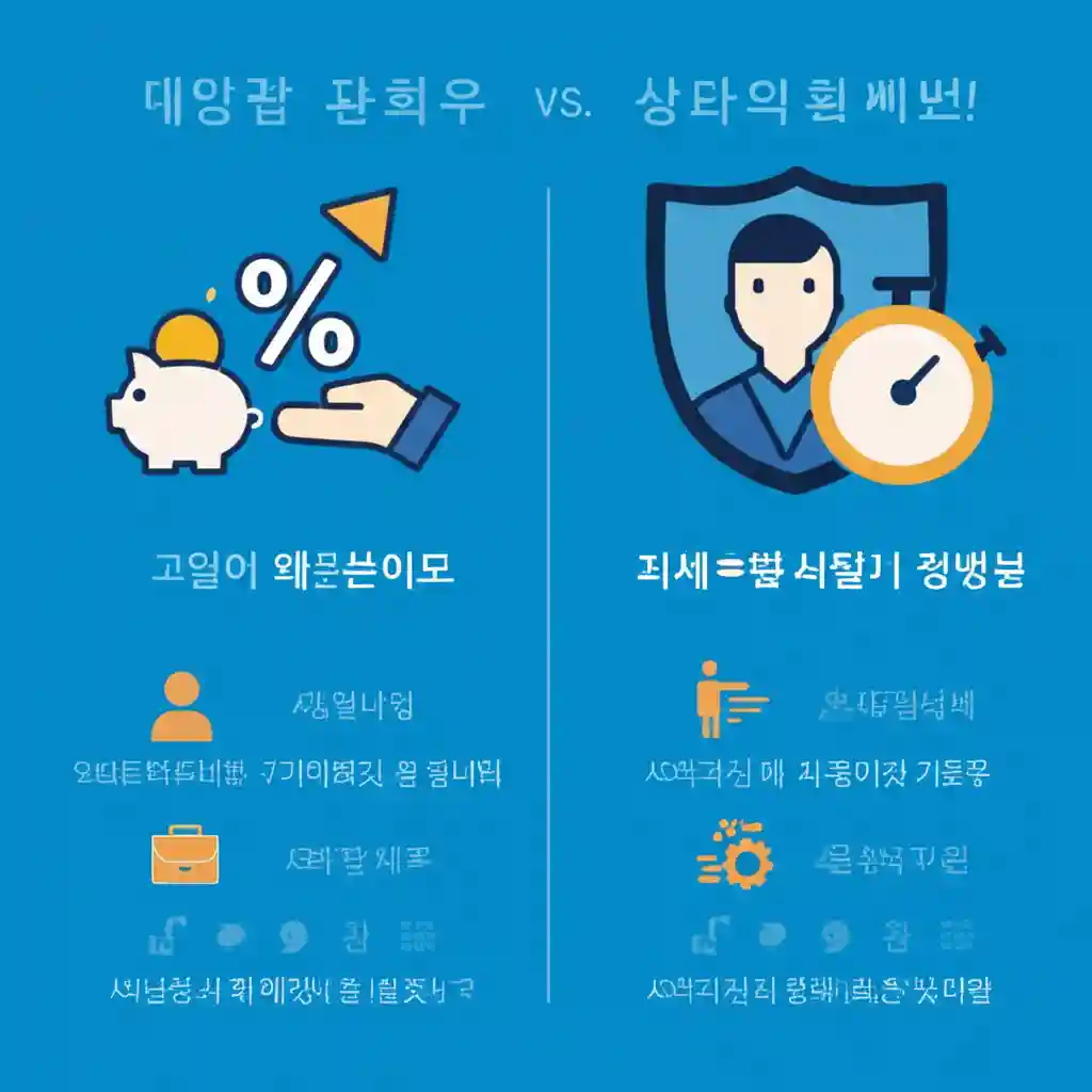한성저축은행 예금 상품과 대출 상품을 비교하는 인포그래픽. 예금은 높은 금리와 안정성을, 대출은 다양한 종류와 유연한 조건을 시각적으로 설명합니다.