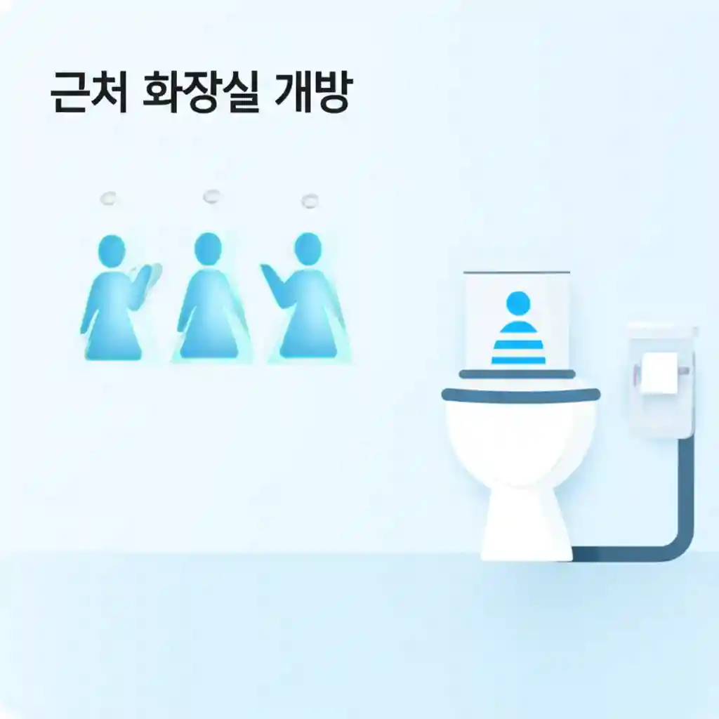 네이버 지도 앱에서 화장실 을 검색한 결과 화면