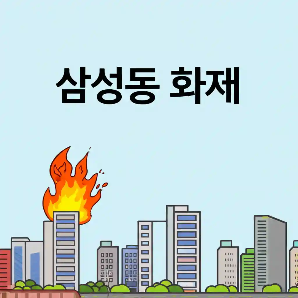 소방관들의 삼성동 화재 진압 활동